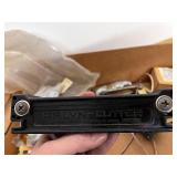 Box of Assorted Pneumatic and Plumbing Parts, Valves, Gauges, Fittings, and Tools