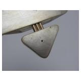 Large Signed Sterling Silver Copper & 18K Gold Designer Modernist Brooch