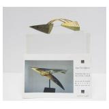 Wonderful Large Signed 14K Gold & Titanium Sculptural Brooch by Jean-Yves Nantel