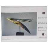 Wonderful Large Signed 14K Gold & Titanium Sculptural Brooch by Jean-Yves Nantel