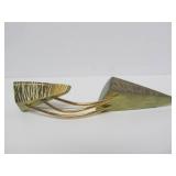 Wonderful Large Signed 14K Gold & Titanium Sculptural Brooch by Jean-Yves Nantel