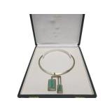 Large Sterling Silver & Sculpted Gemstone Designer Pendant Necklace - Forme Livre by Burle Marx