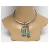 Large Sterling Silver & Sculpted Gemstone Designer Pendant Necklace - Forme Livre by Burle Marx