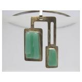 Large Sterling Silver & Sculpted Gemstone Designer Pendant Necklace - Forme Livre by Burle Marx