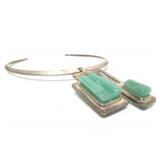 Large Sterling Silver & Sculpted Gemstone Designer Pendant Necklace - Forme Livre by Burle Marx