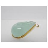 Large Genuine 18K Gold & Sculpted Gemstone Designer Pendant - Forme Livre by Burle Marx