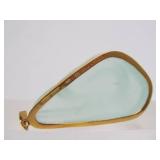 Large Genuine 18K Gold & Sculpted Gemstone Designer Pendant - Forme Livre by Burle Marx