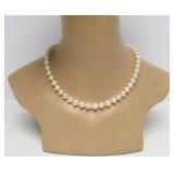 Genuine Hand Tied Pearl Necklace w/Gold Clasp