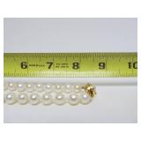 Genuine Hand Tied Pearl Necklace w/Gold Clasp