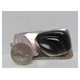 Large Sterling Silver & Sculpted Gemstone Designer Pendant - Forme Livre by Burle Marx