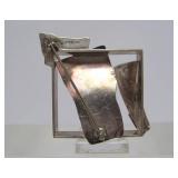Gorgeous Sculptural Modernist Sterling Silver & 14K Gold Brooch