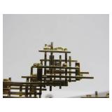 Exceptional Solid 18K Gold & Gemstone Brutalist Brooch Pendant