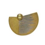 Exceptional 18K & 24K Gold Atelier ZOBEL Brooch Pendant w/Rutilated Quartz & Small Diamonds