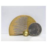 Exceptional 18K & 24K Gold Atelier ZOBEL Brooch Pendant w/Rutilated Quartz & Small Diamonds