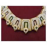 Genuine 22K Gold Necklace w/Hand Sewn Pearls