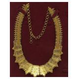 Genuine 22K Gold Necklace w/Hand Sewn Pearls