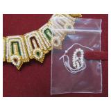 Genuine 22K Gold Necklace w/Hand Sewn Pearls