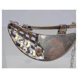 Large Sterling Silver & Cloisonné Enamel Necklace & Earring Set Signed "BW"