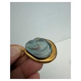 Genuine 18K Gold & Sculpted Gemstone Designer Pendant - Forme Livre by Burle Marx