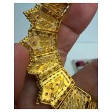 Genuine 22K Gold Necklace w/Hand Sewn Pearls