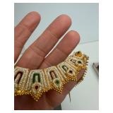 Genuine 22K Gold Necklace w/Hand Sewn Pearls