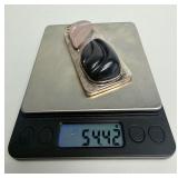 Large Sterling Silver & Sculpted Gemstone Designer Pendant - Forme Livre by Burle Marx