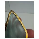 Large Genuine 18K Gold & Sculpted Gemstone Designer Pendant - Forme Livre by Burle Marx