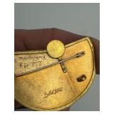 Exceptional 18K & 24K Gold Atelier ZOBEL Brooch Pendant w/Rutilated Quartz & Small Diamonds