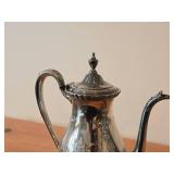 900-grams Silverplated Coffee Pot by Wilcox Silver Plate Co. / Mid-Century Modern style / #N7041 design / Lady Mary pattern / 9 1/2" x 5" x 11 1/2"