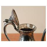 900-grams Silverplated Coffee Pot by Wilcox Silver Plate Co. / Mid-Century Modern style / #N7041 design / Lady Mary pattern / 9 1/2" x 5" x 11 1/2"