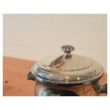 Silverplated Lidded Ice Bucket - Paul Revere by W.M. Rogers & Son / Mid-Century Modern style / #27 design / with Glass Liner