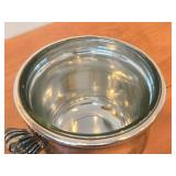 Silverplated Lidded Ice Bucket - Paul Revere by W.M. Rogers & Son / Mid-Century Modern style / #27 design / with Glass Liner