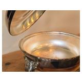 Vintage 11" 1940-grams Silverplated Chafing Dish with Stand and Alcohol Burner