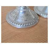 Lot of (1 Pair) 191-grams (total) Sterling Silver Weighted Candlestick Holders by Duchin Creation 2 1/2" x 2 1/2"
