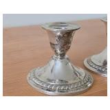 Lot of (2) 493-grams (total) Sterling Silver Weighted Candlestick Holders by Gorham 3" x 3 1/2"