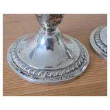 Lot of (2) 493-grams (total) Sterling Silver Weighted Candlestick Holders by Gorham 3" x 3 1/2"