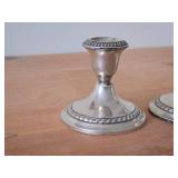 Lot of (2) 627-grams (total) Sterling Silver Weighted Candlestick Holders by Gorham 3 1/2" x 3 3/4"