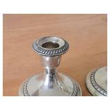 Lot of (2) 627-grams (total) Sterling Silver Weighted Candlestick Holders by Gorham 3 1/2" x 3 3/4"