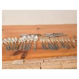 Lot of (29 Piece) 1084-grams (total) 830 Silver Flatware Set - Knifes (x5), Dinner Forks (x7), Salad Forks (x6), Small Spoons (x7), Large Spoons (x3), Serving Spoon, 2-tine Fork - Juvel by Nils Hanson