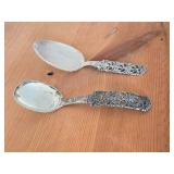 Lot of (2) 185-grams (total) 830 Silver Serving Spoons by Brodrene Lohre (1937) (Norway) / Kloster pattern