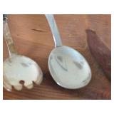 Lot of (3) 280-grams (total) 830 Silver Flatware - Salad Serving Set and 5-tine Serving Fork - Valdres by Th. Martinson (Norway)