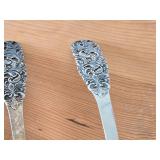 Lot of (3) 280-grams (total) 830 Silver Flatware - Salad Serving Set and 5-tine Serving Fork - Valdres by Th. Martinson (Norway)