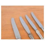 Lot of (4) 9" 303-grams (total) Dinner Knives - Francis I by Reed & Barton Sterling Silver Handle / Silverplated Blade