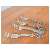 Lot of (4) 7 1/2" 244-grams (total) Sterling Silver Dinner Forks - Francis I by Reed & Barton