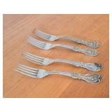 Lot of (4) 7 1/2" 241-grams (total) Sterling Silver Dinner Forks - Francis I by Reed & Barton