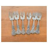 Lot of (6) 6-1/8" 228-grams (total) Sterling Silver Salad Forks - Francis I by Reed & Barton