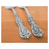 Lot of (2) 8" 154-grams (total) Sterling Silver Pierced Fish / Cold Meat Serving Forks - Francis I by Reed & Barton