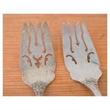 Lot of (2) 8" 157-grams (total) Sterling Silver Pierced Fish / Cold Meat Serving Forks - Francis I by Reed & Barton