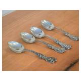 Lot of (4) 7 1/4" 240-grams (total) Sterling Silver Dessert / Soup Spoons - Francis I by Reed & Barton (oval)