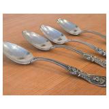 Lot of (4) 7 1/4" 240-grams (total) Sterling Silver Dessert / Soup Spoons - Francis I by Reed & Barton (oval)